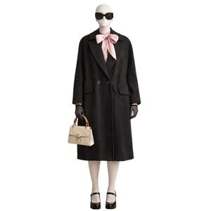 Vince Charcoal Gray Double Breasted Wool Blend Overcoat Size XS